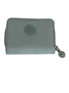 Kipling Mint Green Nylon Zip Around Wallet Coin Purse Compact Organizer